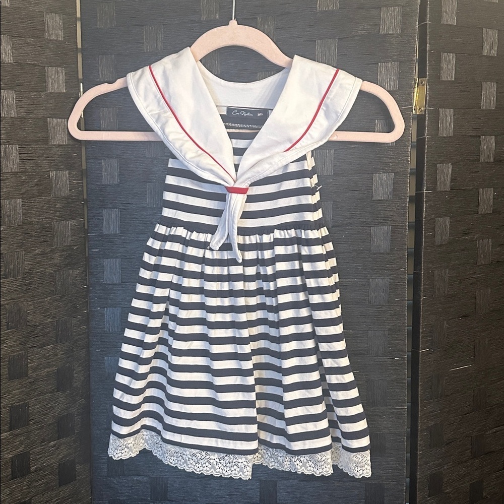 Cro Nautica Navy and White Striped Kids sailor Dress 3T - Picture 2 of 6